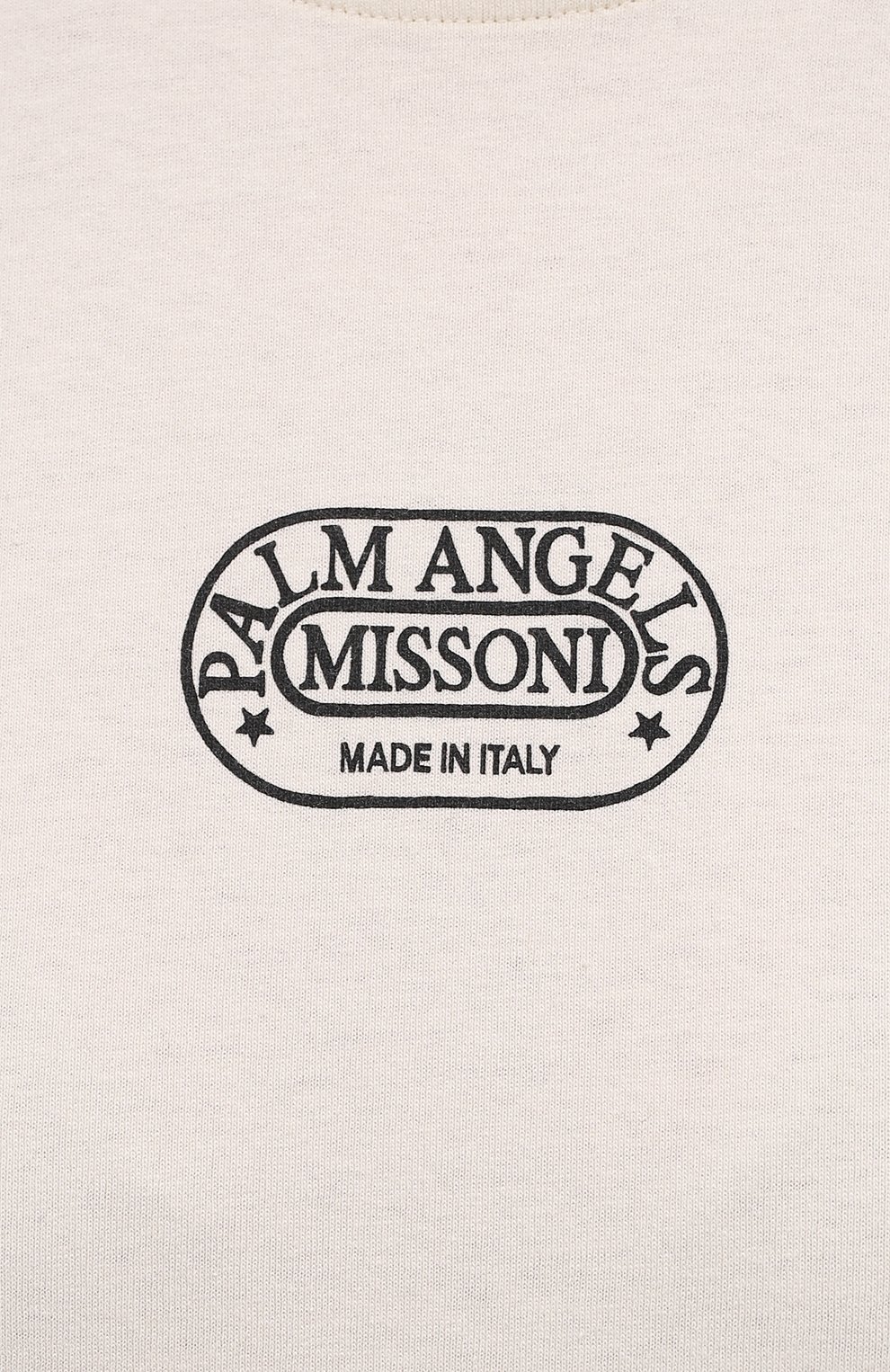 Хлопковая футболка palm angels x missoni PALM ANGELS кремового цвета по цене 29150 руб., арт. PWAA017F21JER0070310, фото 5 Хлопковая футболка palm angels x missoni PALM ANGELS, арт. PWAA017F21JER0070310, фото 5