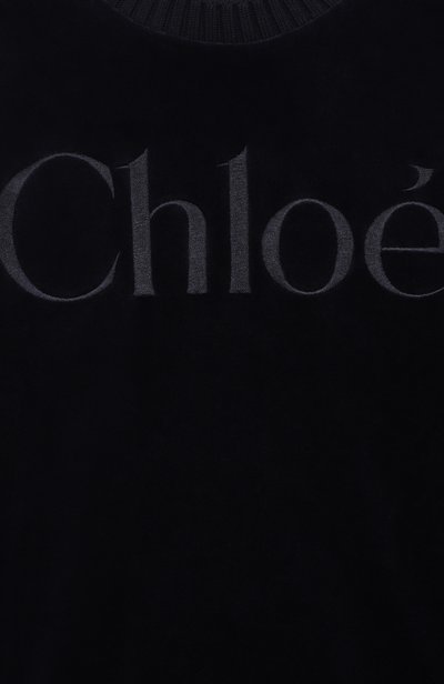 Хлопковый свитшот CHLOÉ темно-синего цвета по цене 28900 руб., арт. C21285, фото 3 Хлопковый свитшот CHLOÉ, арт. C21285, фото 3
