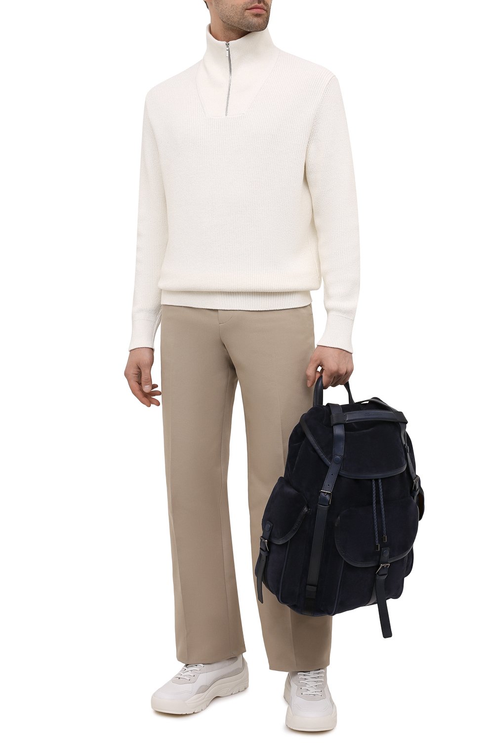 Замшевый рюкзак SANTONI темно-синего цвета по цене 241000 руб., арт. UIBBA2115M0-G2SEU60, фото 2 Замшевый рюкзак SANTONI, арт. UIBBA2115M0-G2SEU60, фото 2