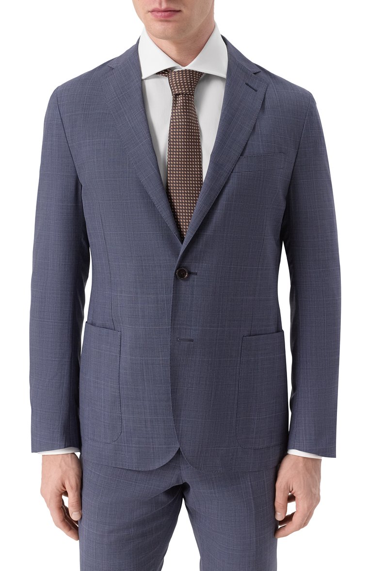 Мужской шерстяной костюм CORNELIANI синего цвета, арт. 25X007-2517445_SET | Фото 3 (Рукава: Длинные; Материал внешний: Шерсть; Костюмы М: Однобортный; Стили: Классический, Кэжуэл)