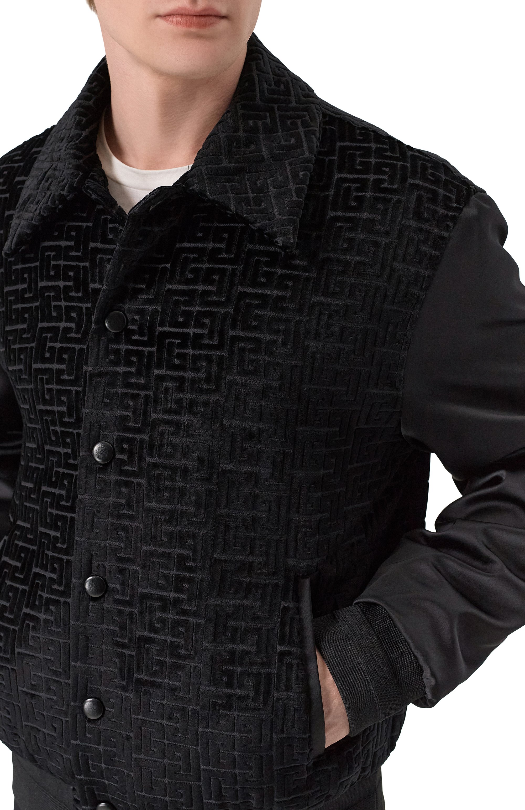 Бомбер с бархатной отделкой BALMAIN, арт. GH1TFA73/MI21, фото 5