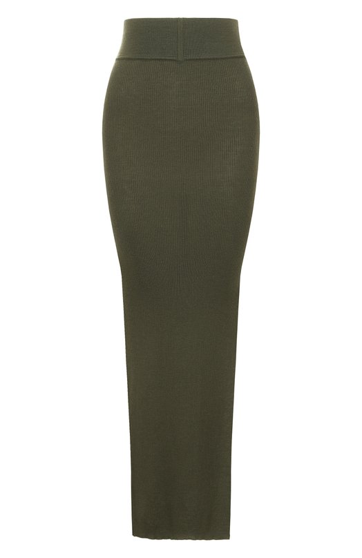 Шерстяная юбка Rick Owens RP02E4619/RIBM Хаки RP02E4619/RIBM