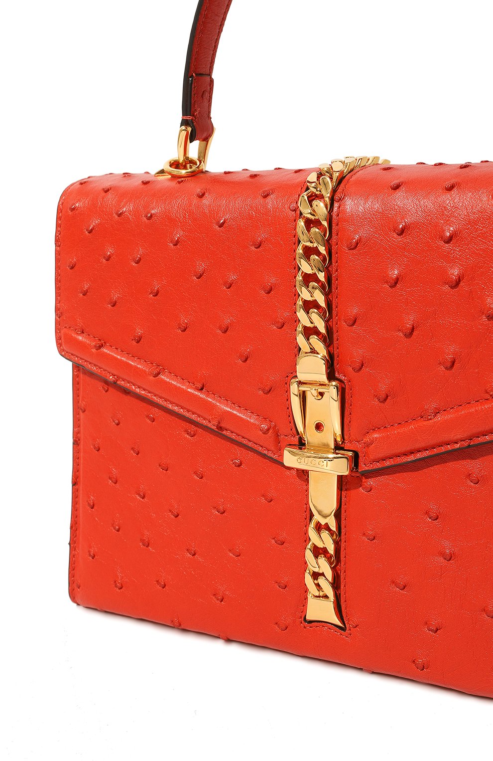 Сумка sylvie 1969 small из кожи страуса GUCCI, арт. 602781 EY00G, фото 3