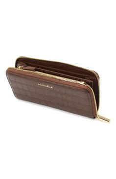 Женские кожаный кошелек COCCINELLE коричневого цвета, арт. E2 GW6 11 04 01 | Фото 3 (Застежка: Молния; Материал: Натуральная кожа; Материал сплава: Проставлено; Нос: Не проставлено)