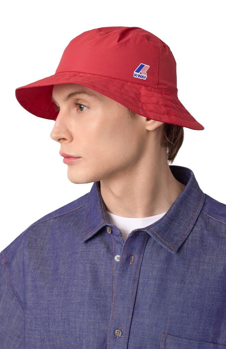 Мужская панама K-WAY красного цвета, арт. K2126RW | Фото 2 (Материал: Синтетический материал, Текстиль; Нос: Не проставлено)