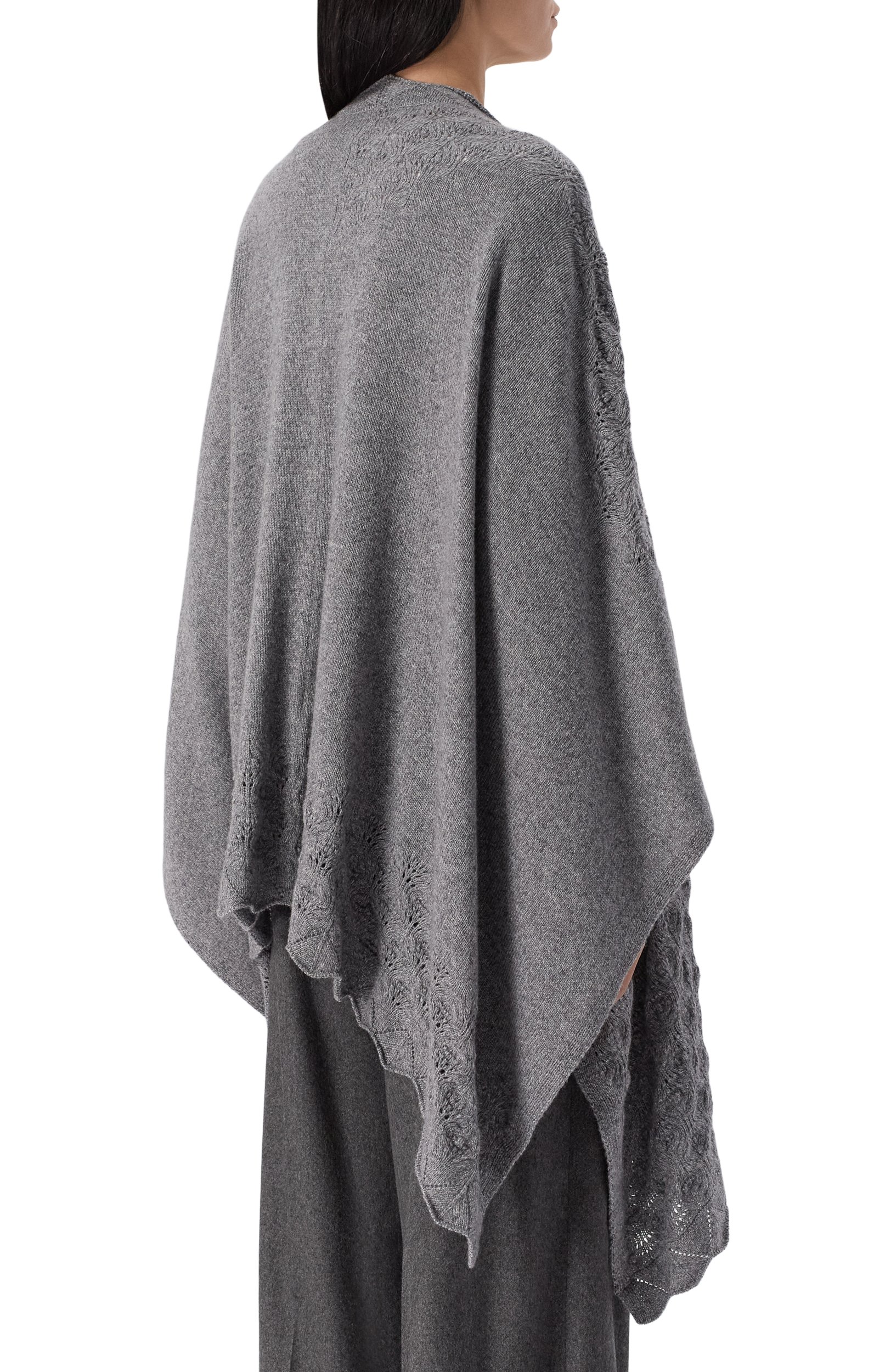 Накидка из шерсти и вискозы ERMANNO SCERVINO, арт. D494R500T0N, фото 4