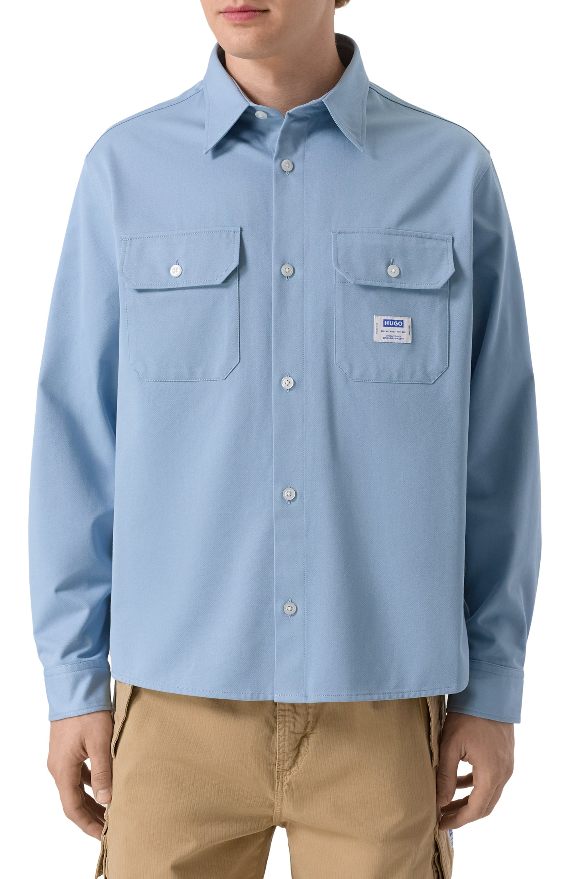 Хлопковая рубашка HUGO BLUE, арт. 50520001, фото 3