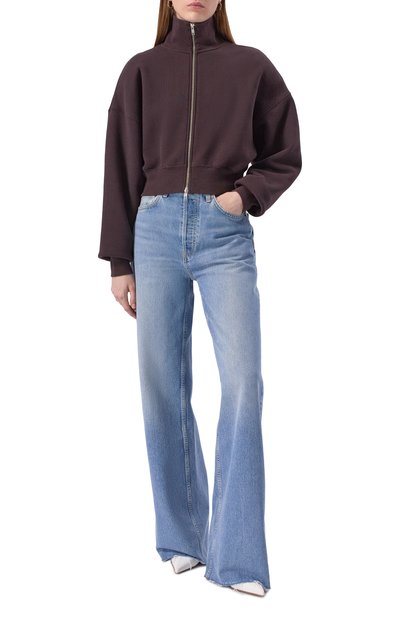 Хлопковая толстовка AGOLDE темно-коричневого цвета по цене 53650 руб., арт. A7396, фото 2 Хлопковая толстовка AGOLDE, арт. A7396, фото 2