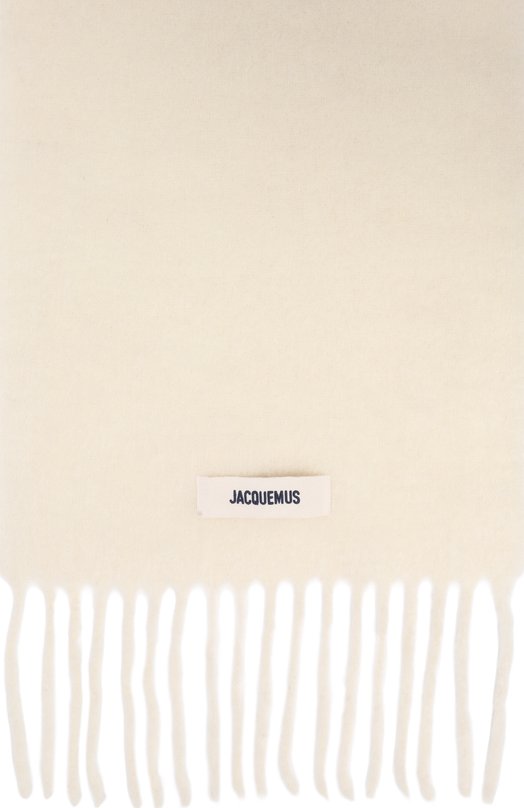 Шерстяной шарф Jacquemus 24HACU00572B0T/4032 Кремовый  24HACU00572B0T/4032 Фото 4