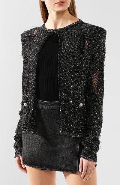 Кардиган BALMAIN черного цвета по цене 199500 руб., арт. TF17531/K019, фото 3 Кардиган BALMAIN, арт. TF17531/K019, фото 3