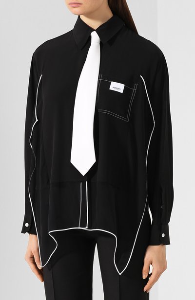 Шелковая рубашка BURBERRY черного цвета по цене 147000 руб., арт. 4560763, фото 3 Шелковая рубашка BURBERRY, арт. 4560763, фото 3