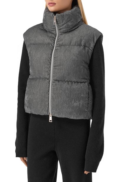 Пуховый жилет HERNO серого цвета по цене 87100 руб., арт. PI00157DR/12728, фото 3 Пуховый жилет HERNO, арт. PI00157DR/12728, фото 3