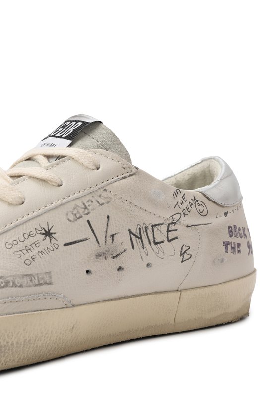 Кожаные кеды Super Star Golden Goose Deluxe Brand GWF00101.F006889 Кремовый  GWF00101.F006889 Фото 8