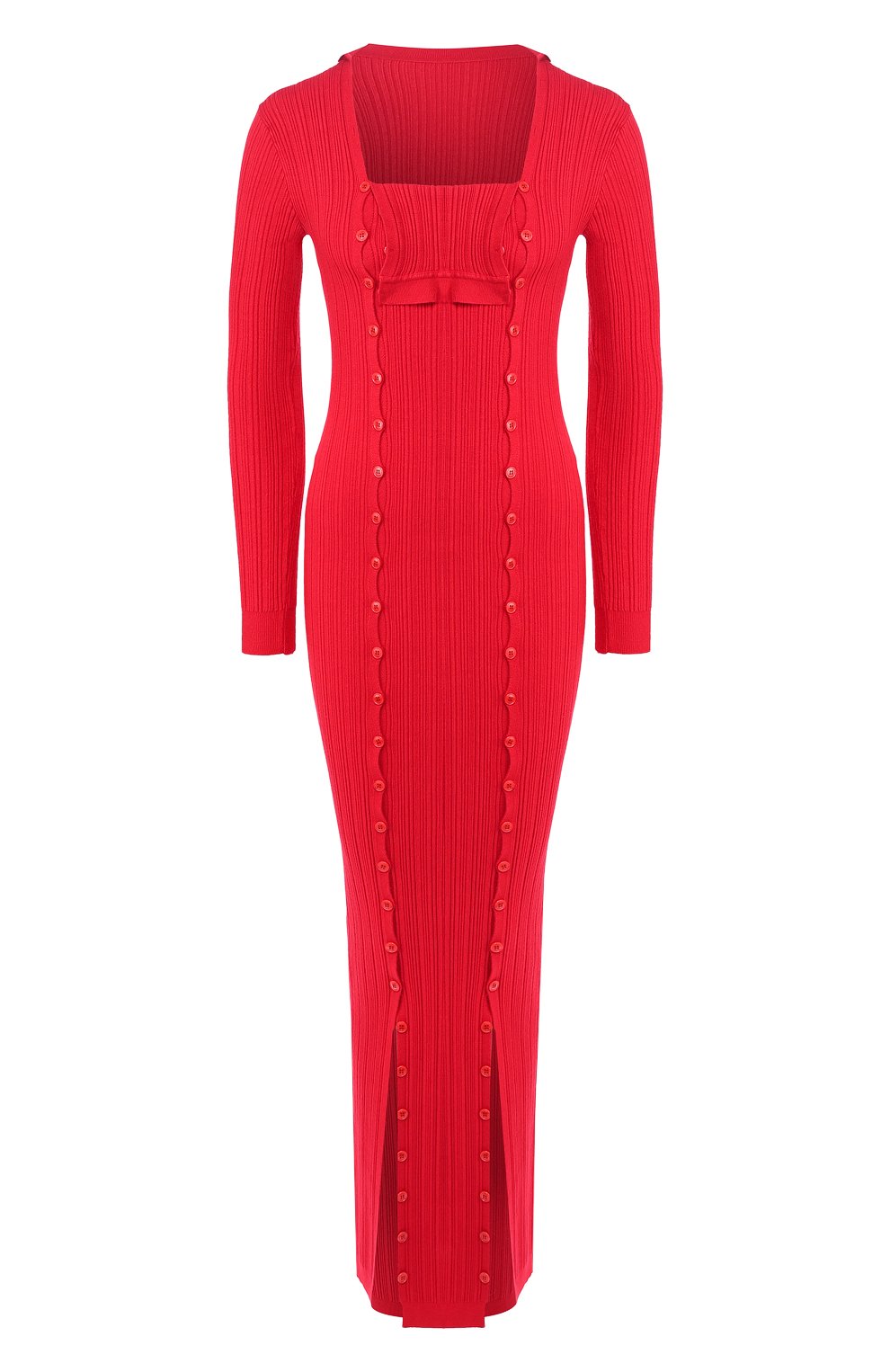 Платье из вискозы JACQUEMUS красного цвета по цене 45400 руб., арт. 194KN10/07440, фото 1 Платье из вискозы JACQUEMUS, арт. 194KN10/07440, фото 1
