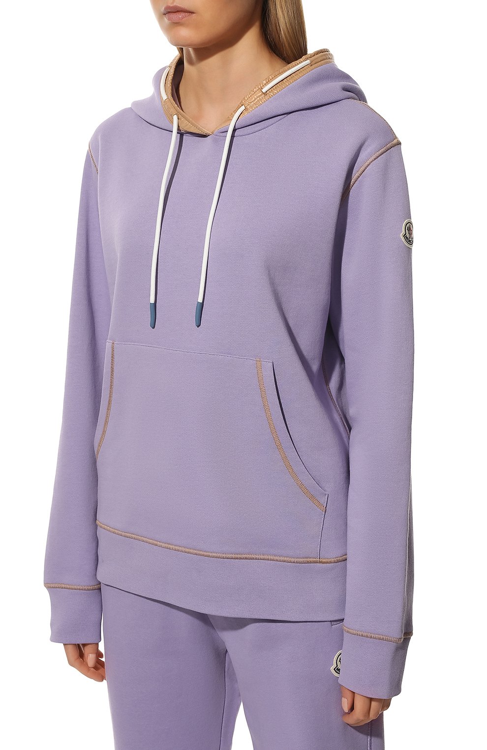 Хлопковое худи MONCLER сиреневого цвета по цене 47550 руб., арт. H1-093-8G000-02-809LC, фото 3 Хлопковое худи MONCLER, арт. H1-093-8G000-02-809LC, фото 3