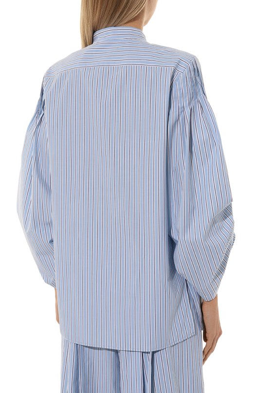 Хлопковая рубашка Alberta Ferretti Голубой, фото 4