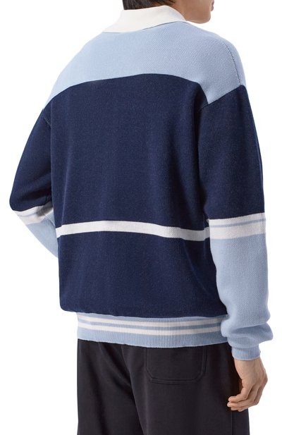 Хлопковый пуловер OFF-WHITE синего цвета по цене 95800 руб., арт. 0MHV008S26KNI001, фото 4 Хлопковый пуловер OFF-WHITE, арт. 0MHV008S26KNI001, фото 4
