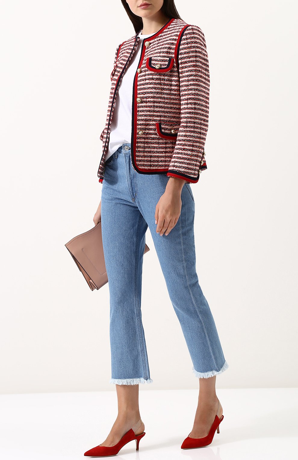 Приталенный буклированный жакет с круглым вырезом GUCCI, арт. 482665/ZKM24, фото 2