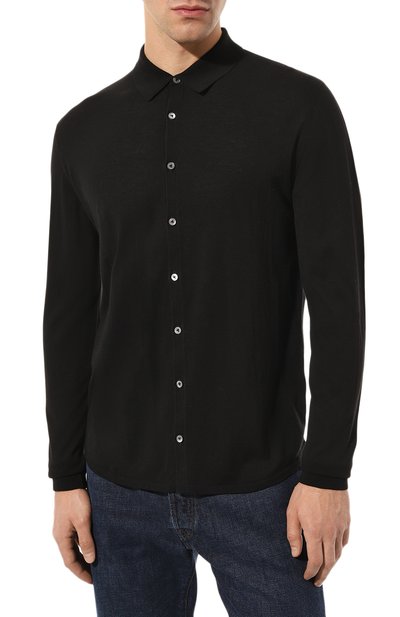 Хлопковая рубашка VAN LAACK черного цвета по цене 23650 руб., арт. SAFIN0/S00174, фото 3 Хлопковая рубашка VAN LAACK, арт. SAFIN0/S00174, фото 3