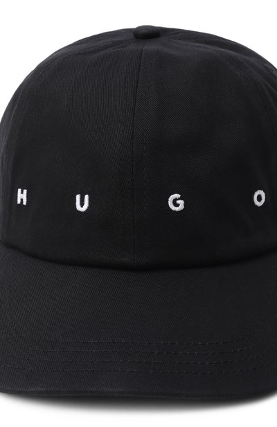 Хлопковая бейсболка HUGO черного цвета по цене 6195 руб., арт. 50555757, фото 3 Хлопковая бейсболка HUGO, арт. 50555757, фото 3