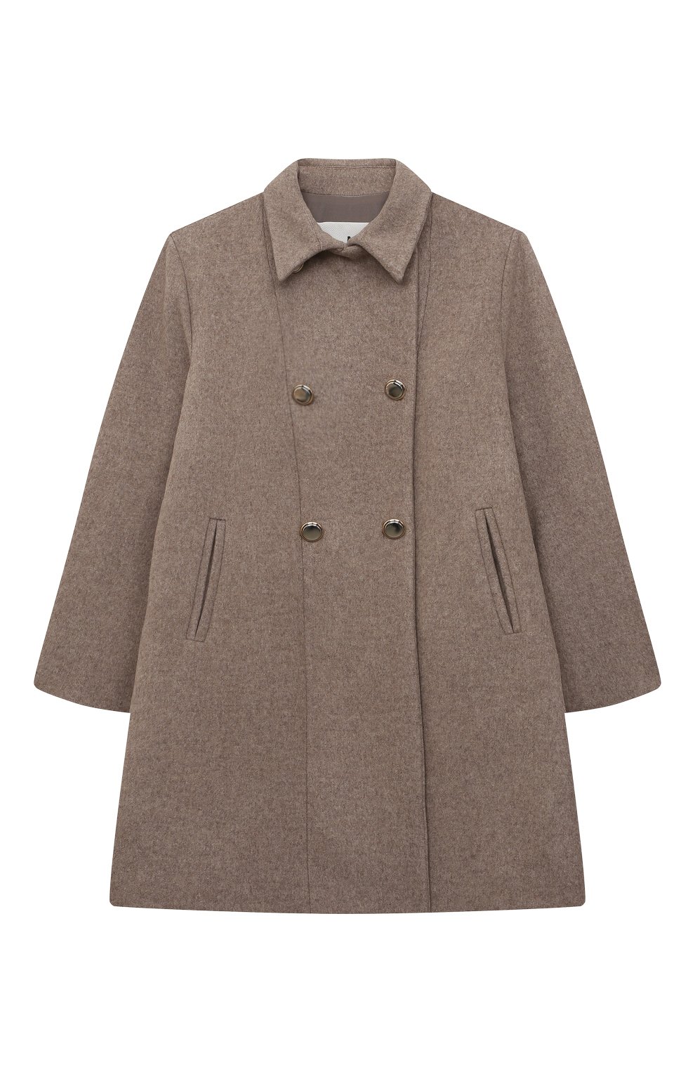 Шерстяное пальто MANZONI24 бежевого цвета по цене 95500 руб., арт. 23MB1238-DB4F, фото 1 Шерстяное пальто MANZONI24, арт. 23MB1238-DB4F, фото 1