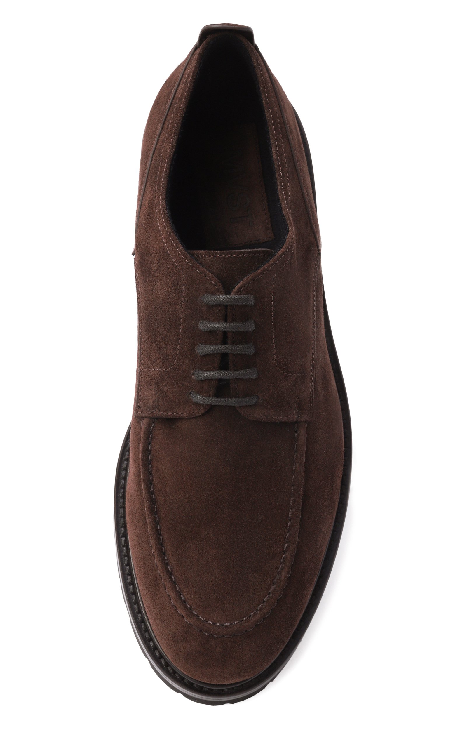 Замшевые дерби MVST коричневого цвета по цене 99550 руб., арт. DERBY_1/SUEDE+CASHMERE, фото 5 Замшевые дерби MVST, арт. DERBY_1/SUEDE+CASHMERE, фото 5
