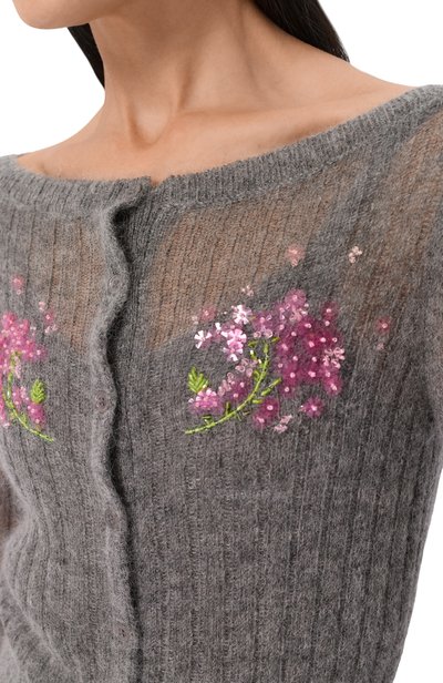 Кардиган SHUSHU/TONG серого цвета по цене 82050 руб., арт. MWDFT030/SUP813, фото 5 Кардиган SHUSHU/TONG, арт. MWDFT030/SUP813, фото 5