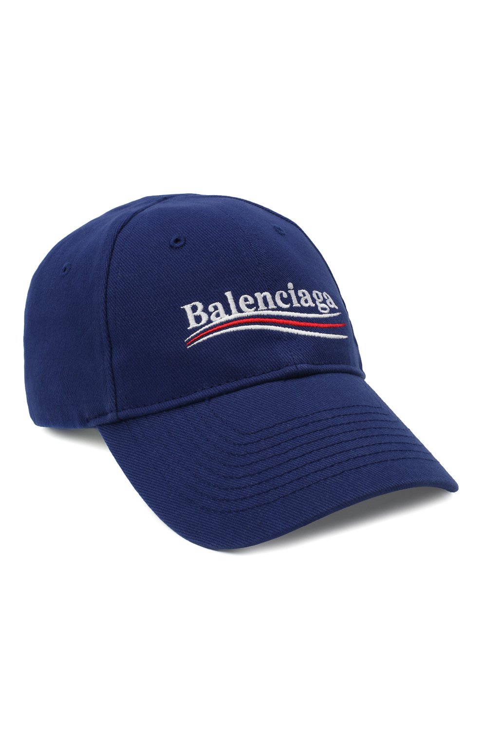 Хлопковая бейсболка BALENCIAGA темно-синего цвета по цене 23200 руб., арт. 505985/310B5, фото 1 Хлопковая бейсболка BALENCIAGA, арт. 505985/310B5, фото 1