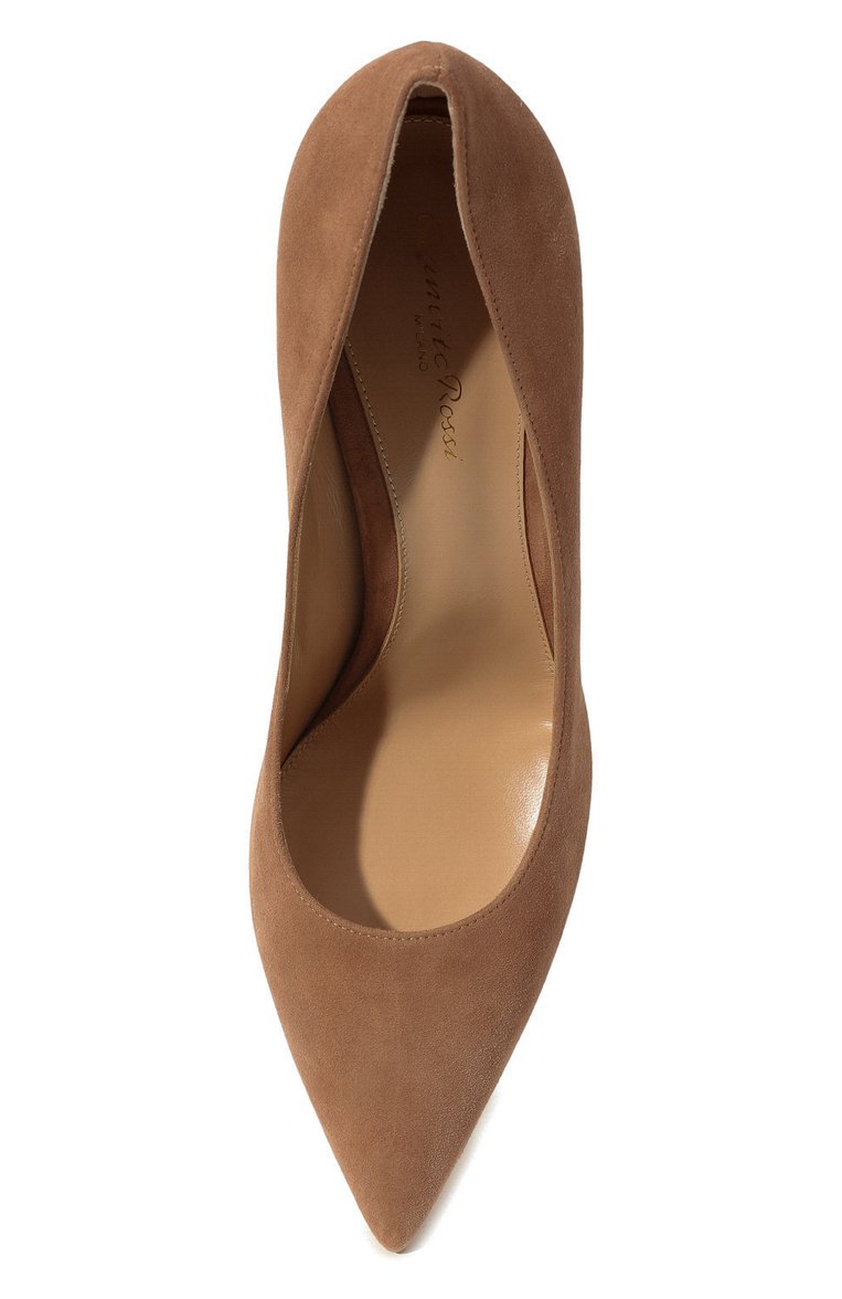 Женские замшевые туфли gianvito 85 GIANVITO ROSSI бежевого цвета, арт. G24580.85RIC.CAMPRAL | Фото 6 (Материал внутренний: Натуральная кожа; Статус проверки: Проверено, Проверена категория; Материал внешний: Замша, Натуральная кожа; Каблук тип: Шпилька; Региональные ограничения белый список (Axapta Mercury): RU; Каблук высота: Высокий; Подошва: Плоская; Драгоценные камни: Проставлено; Материал сплава: Проставлено, Проверено; толщина подошвы: 0,5; ширина носка стельки: 7,3, 7,5, 7,6, 7,7, 7,8, 7, 7,2)