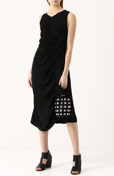 Платье-миди из смеси вискозы и хлопка с драпировкой RAQUEL ALLEGRA, арт. Y76-6739, фото 2