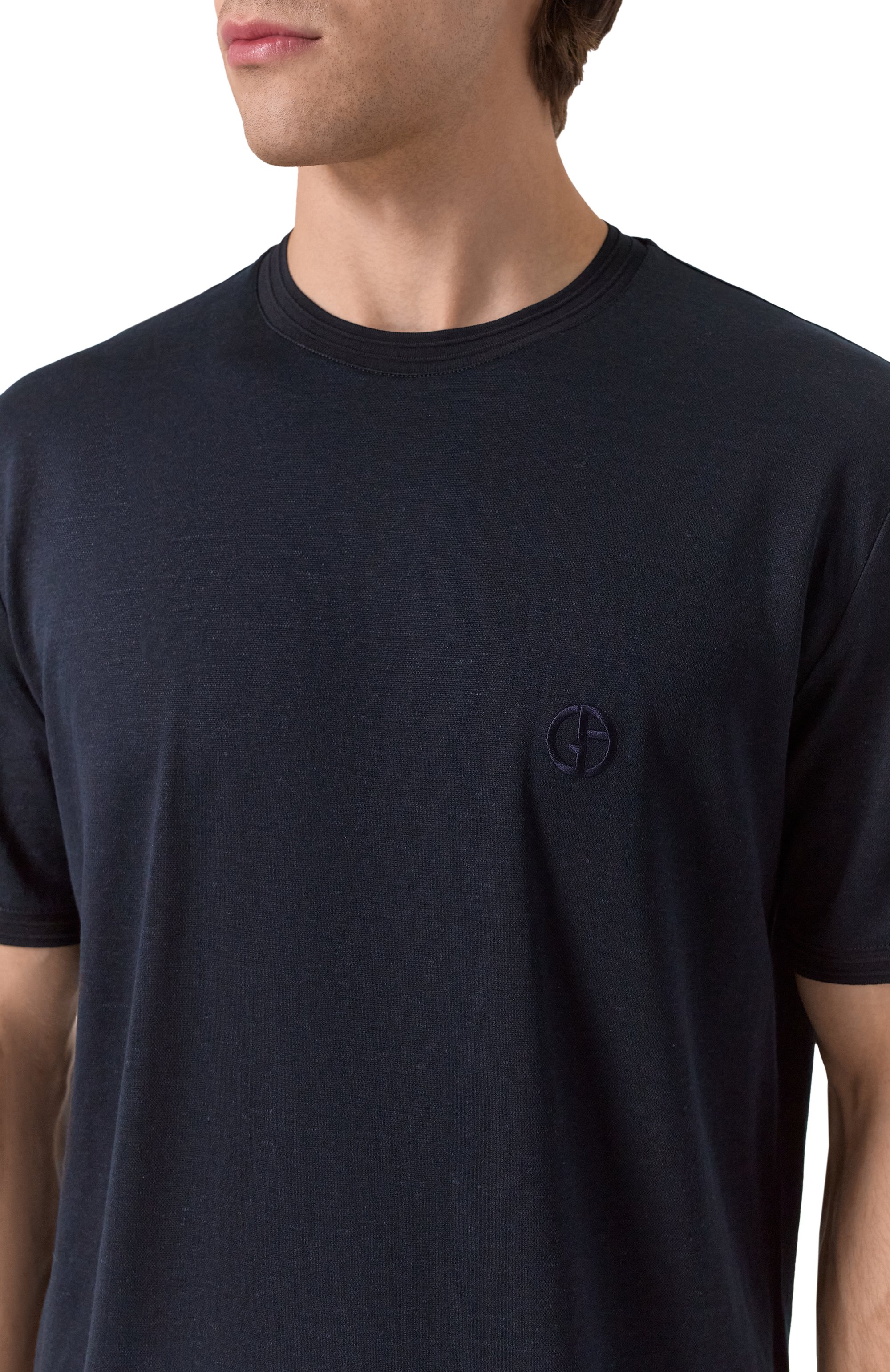 Футболка из шелка и льна GIORGIO ARMANI, арт. GM001090/TE14820, фото 5