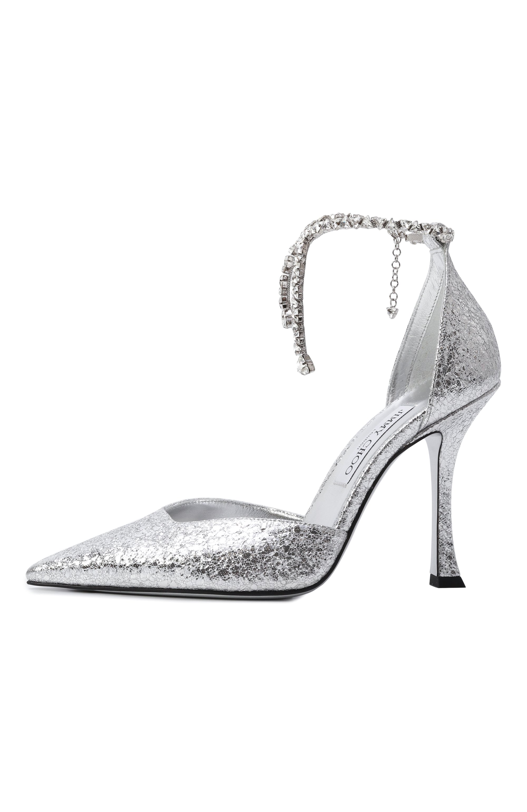 Текстильные туфли stevie 100 JIMMY CHOO серебряного цвета по цене 148500 руб., арт. STEVIE 100/HTJ, фото 4 Текстильные туфли stevie 100 JIMMY CHOO, арт. STEVIE 100/HTJ, фото 4