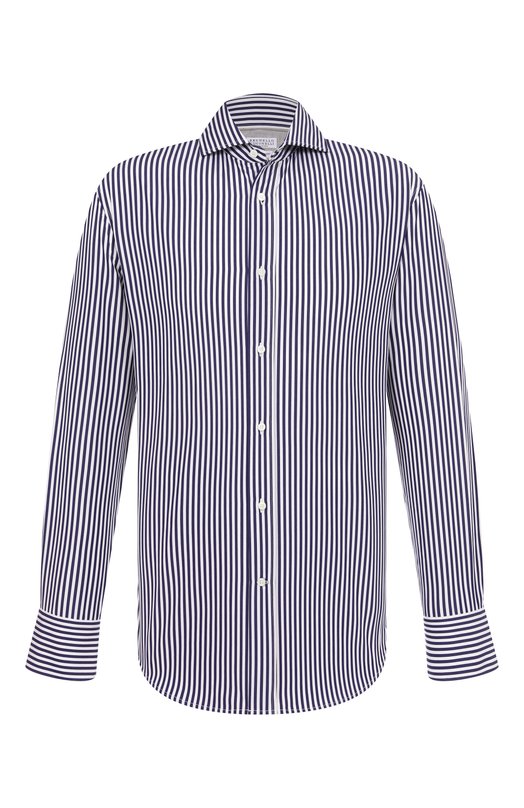 Хлопковая рубашка Brunello Cucinelli MY6501718 Синий MY6501718