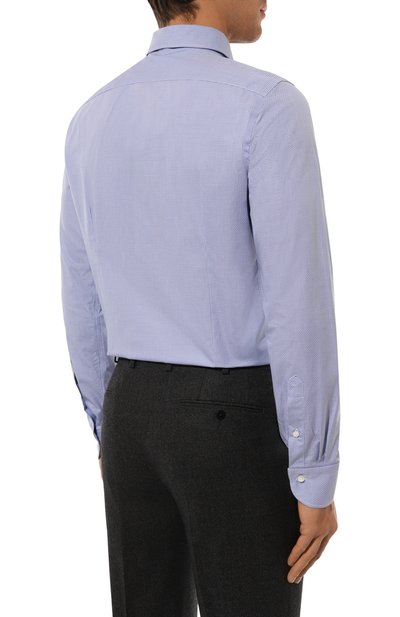 Хлопковая сорочка CANALI синего цвета по цене 27000 руб., арт. NX98/GR03199, фото 5 Хлопковая сорочка CANALI, арт. NX98/GR03199, фото 5