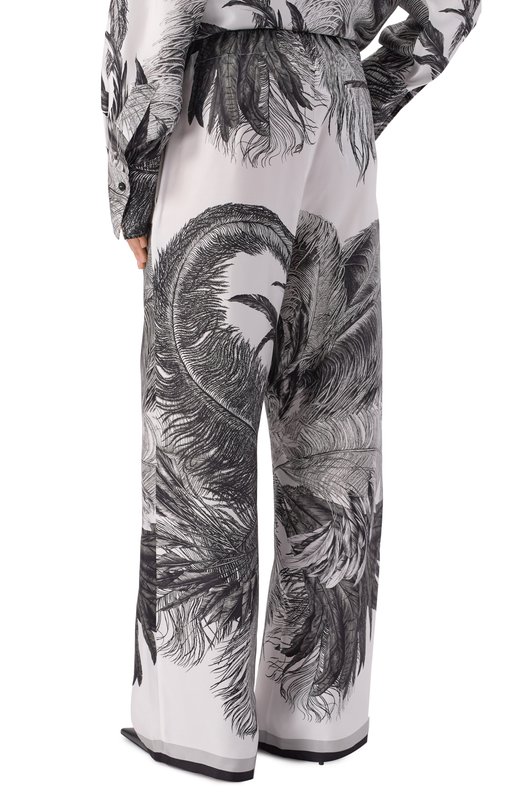 Шелковые брюки The Attico 260WCP00258/SSS026PR Чёрно-белый  260WCP00258/SSS026PR Фото 4