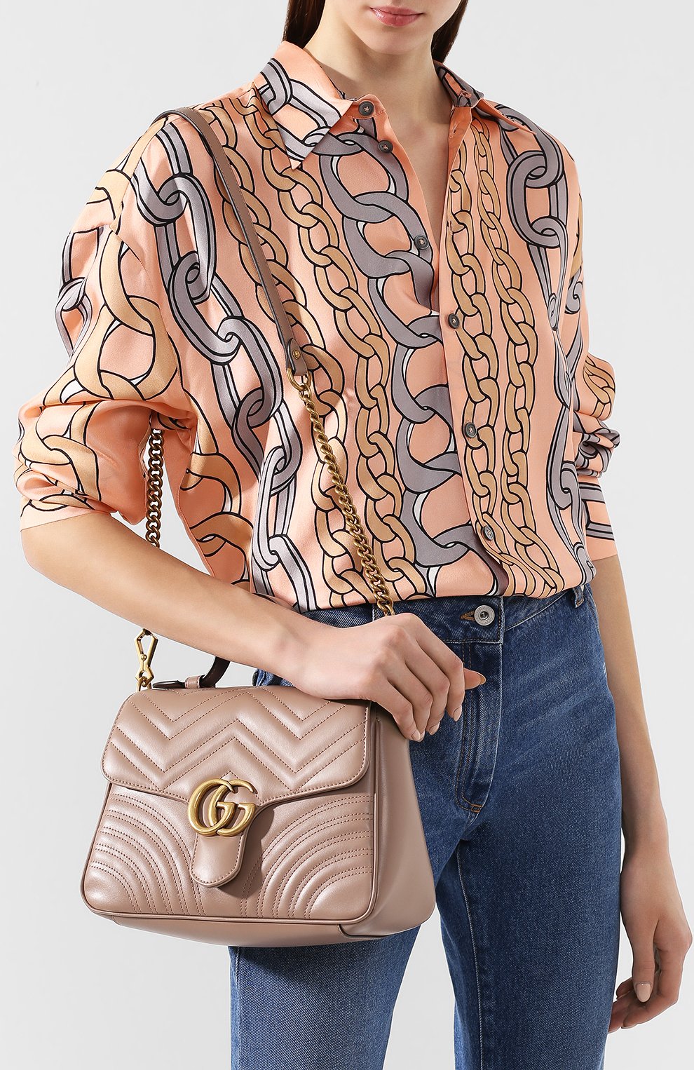 Сумка gg marmont small GUCCI бежевого цвета по цене 324000 руб., арт. 498110/DTDIT, фото 5 Сумка gg marmont small GUCCI, арт. 498110/DTDIT, фото 5