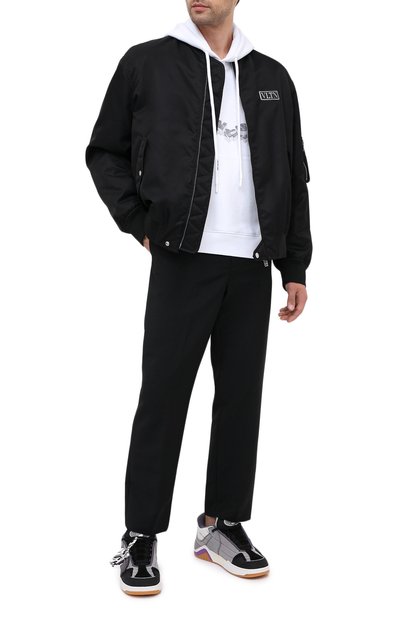 Комбинированные кеды OFF-WHITE серого цвета по цене 51300 руб., арт. 0MIA186E20LEA0011006, фото 2 Комбинированные кеды OFF-WHITE, арт. 0MIA186E20LEA0011006, фото 2