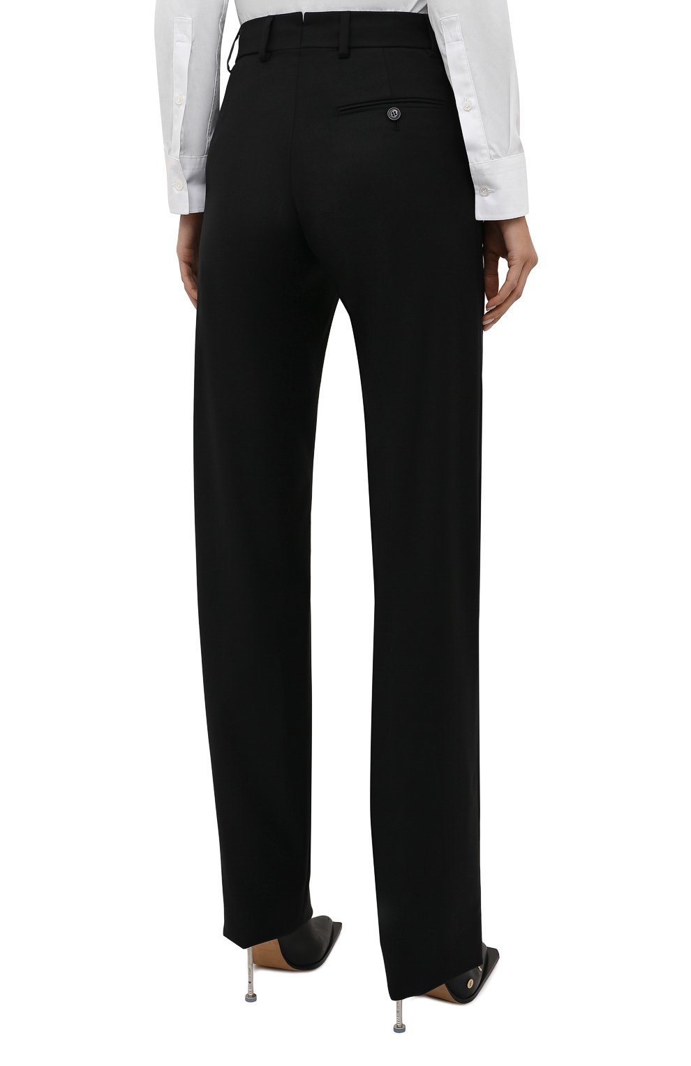 Шерстяные брюки VETEMENTS черного цвета по цене 77500 руб., арт. WA52PA500B 1202/BLACK, фото 4 Шерстяные брюки VETEMENTS, арт. WA52PA500B 1202/BLACK, фото 4