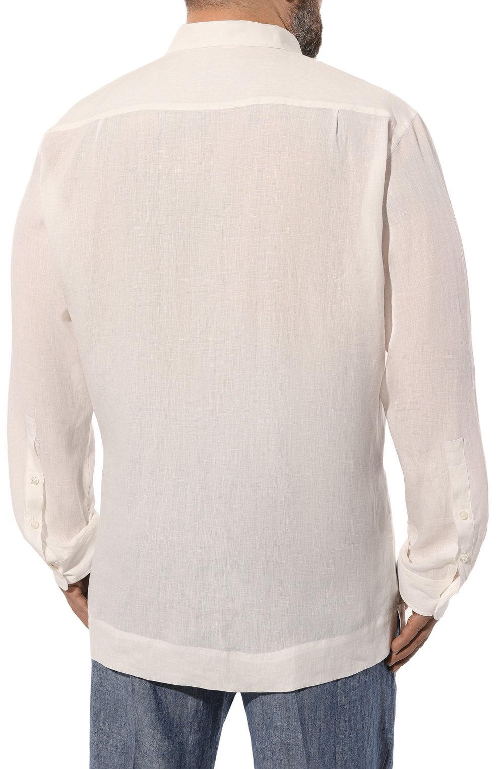 Льняная рубашка CORTIGIANI белого цвета по цене 63400 руб., арт. 5SC6010000, фото 4 Льняная рубашка CORTIGIANI, арт. 5SC6010000, фото 4