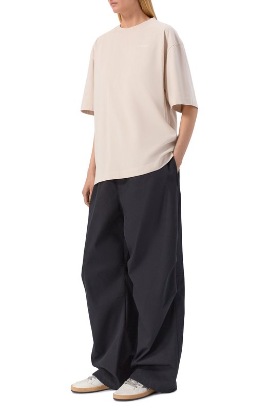 Хлопковая футболка Off-White 0WAA13FS26JER001 Кремовый  0WAA13FS26JER001 Фото 2