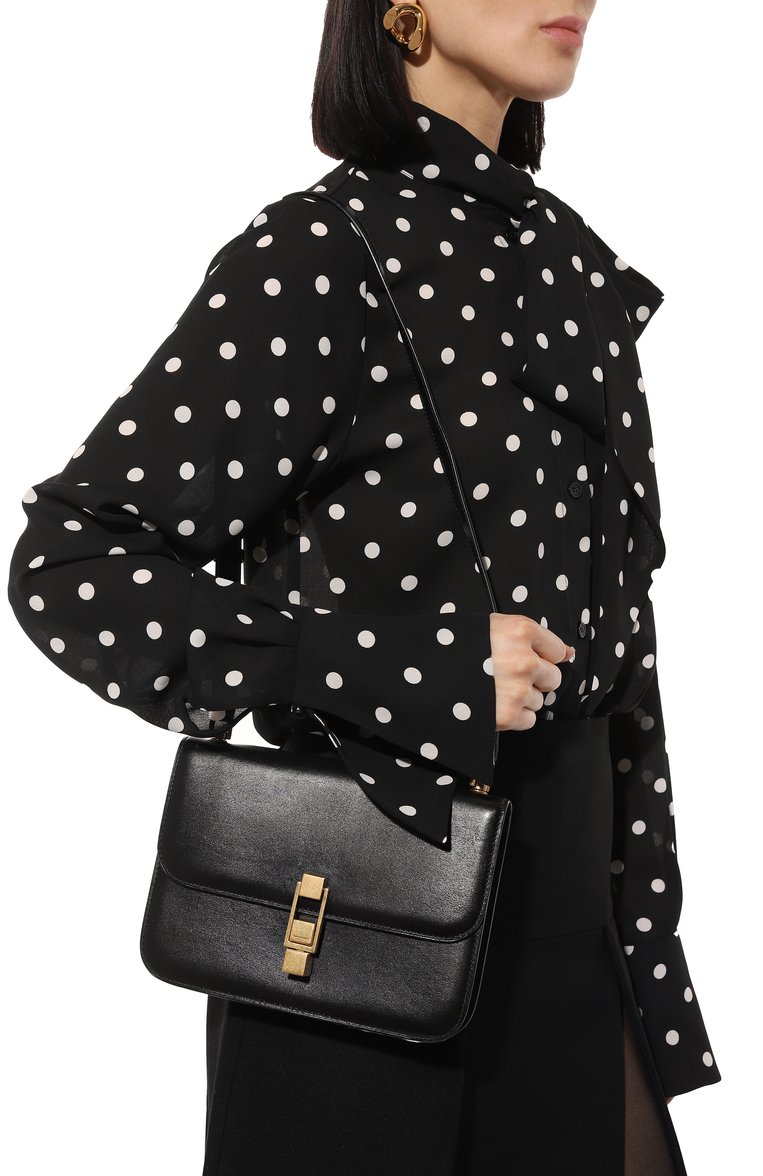 Женская сумка le carré SAINT LAURENT черного цвета, арт. 6332141YF0W 1000 | Фото 2 (Размер: small; Драгоценные камни: Проставлено; Материал: Натуральная кожа; Материал сплава: Проставлено)
