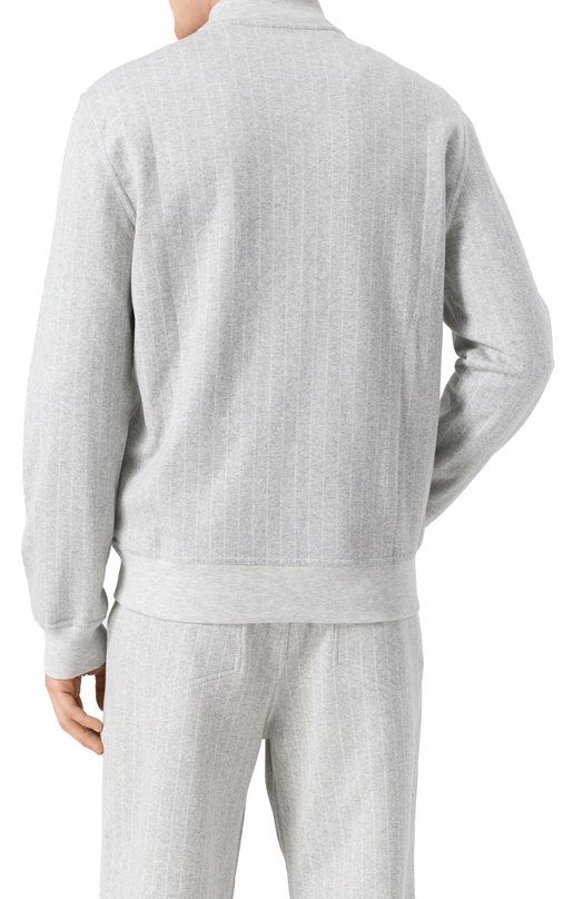 Толстовка из хлопка и кашемира Brunello Cucinelli MM8339072G Серый  MM8339072G Фото 4
