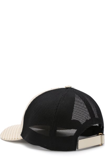 Кожаная бейсболка GUCCI черно-белого цвета по цене 39500 руб., арт. 426887/4HD68, фото 2 Кожаная бейсболка GUCCI, арт. 426887/4HD68, фото 2