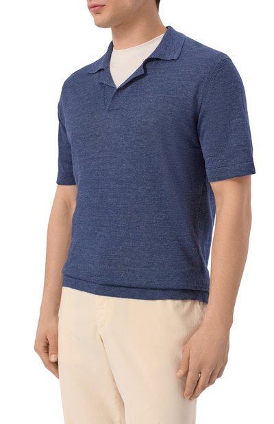 Поло изо льна и шелка ANDREA CAMPAGNA, арт. M5426-8087, фото 3