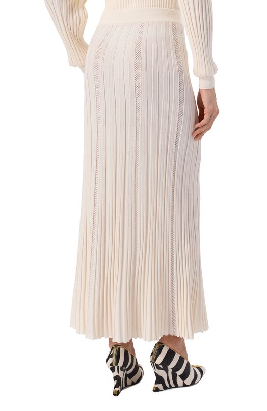 Юбка из вискозы Balmain GF1LD393/KJ30 Кремовый  GF1LD393/KJ30 Фото 4