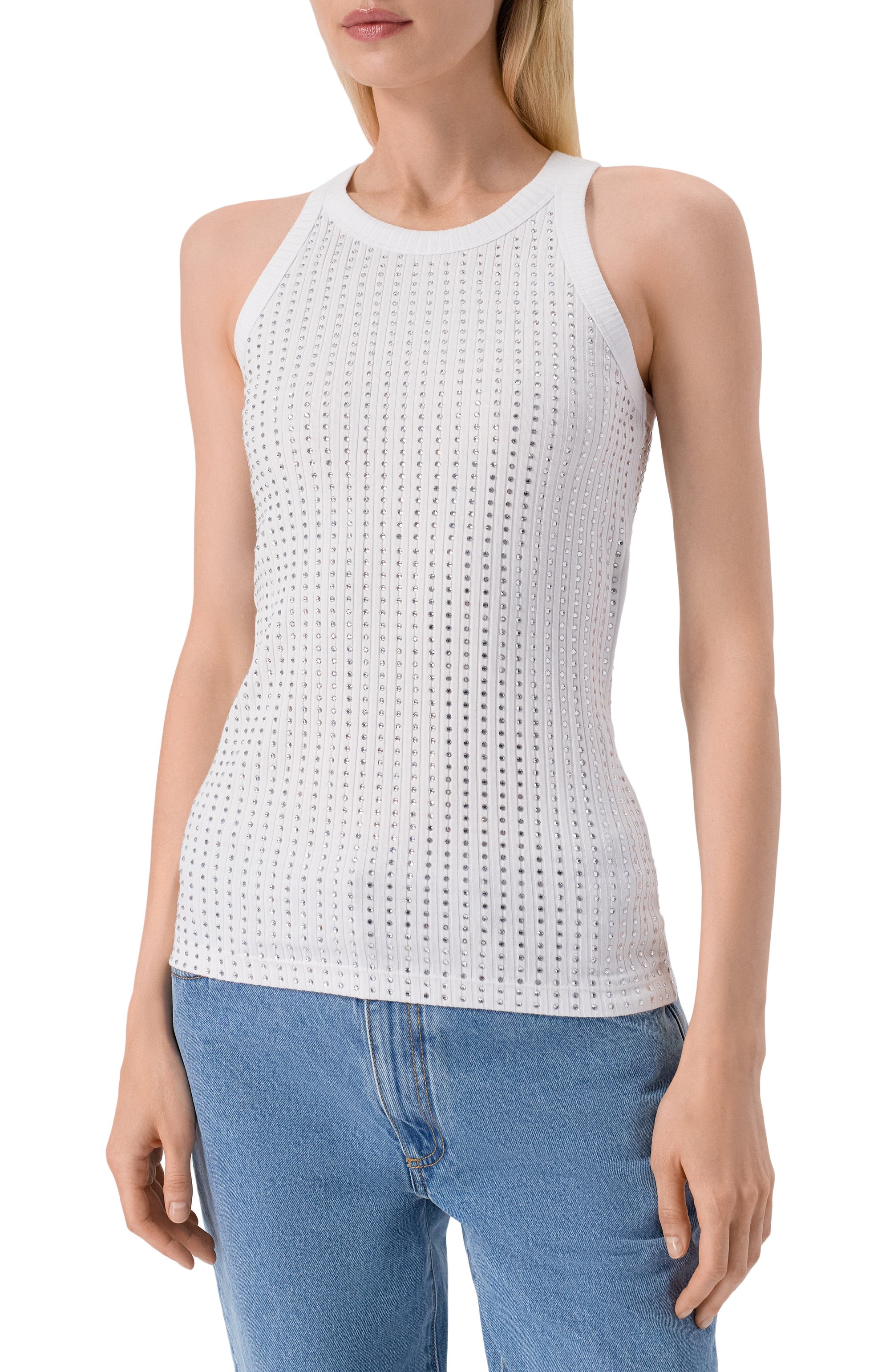 Топ с отделкой стразами THE ATTICO, арт. 251WCN00004/JJJ051TR, фото 3