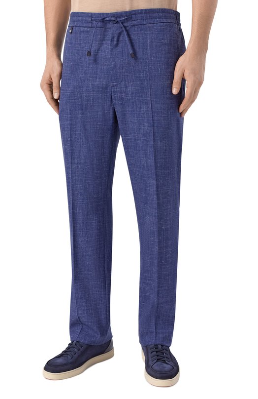 Брюки из шерсти и шелка Stefano Ricci M1T610021A/WKL08U Синий  M1T610021A/WKL08U Фото 3