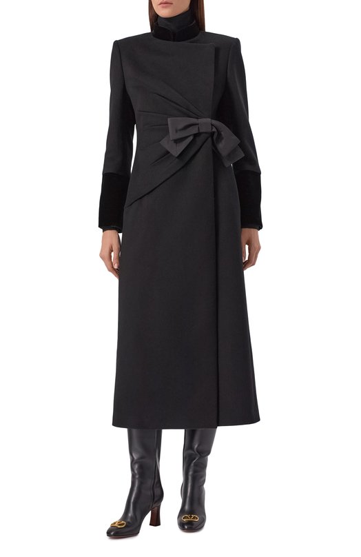 Пальто из шерсти и кашемира Valentino 7B0CA805/6JA Чёрный  7B0CA805/6JA Фото 3