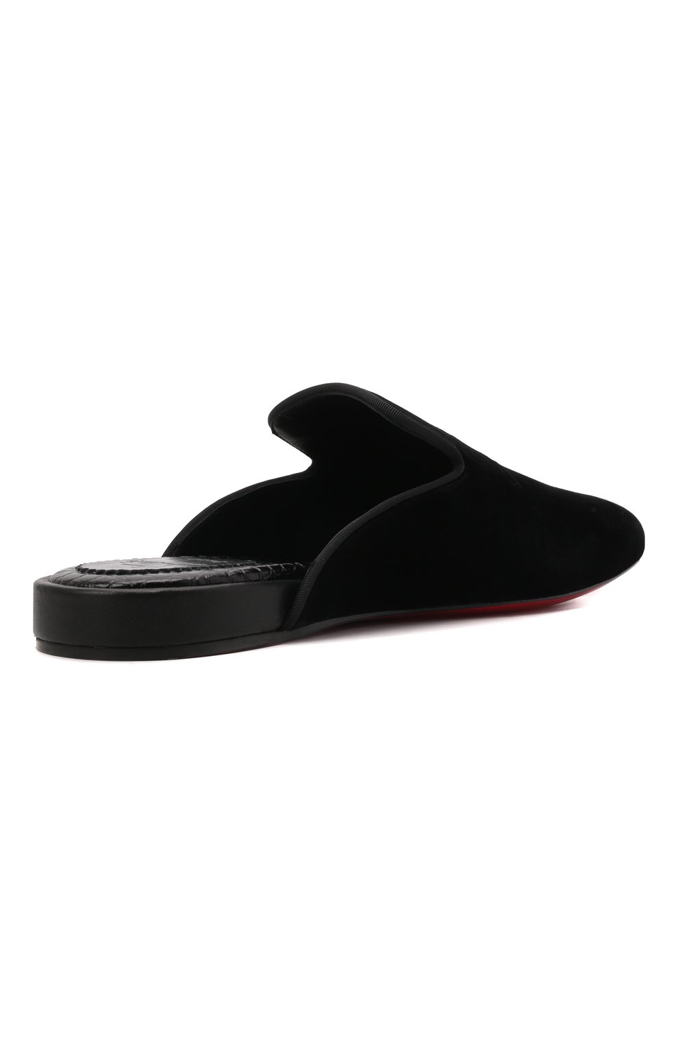 Текстильные домашние туфли navy coolito CHRISTIAN LOUBOUTIN темно-синего цвета по цене 75000 руб., арт. 3211097/NAVY C00LIT0 FLAT, фото 4 Текстильные домашние туфли navy coolito CHRISTIAN LOUBOUTIN, арт. 3211097/NAVY C00LIT0 FLAT, фото 4