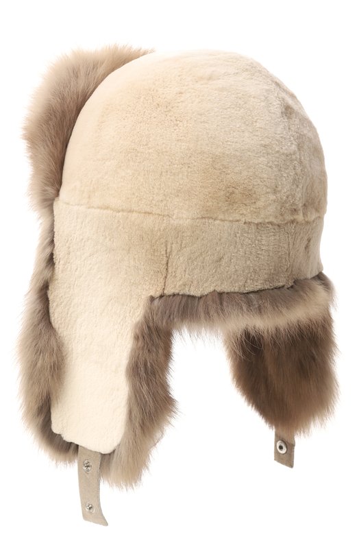 Меховая шапка-ушанка из норки и соболя VICTORIA KUSENKOVA 321813605227 Бежевый  321813605227 Фото 2